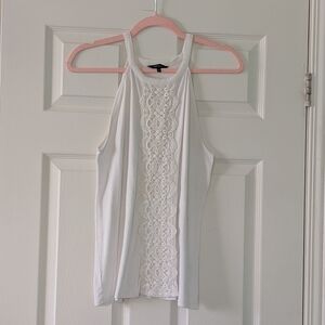 RW&CO. White Lace Front Tank Top